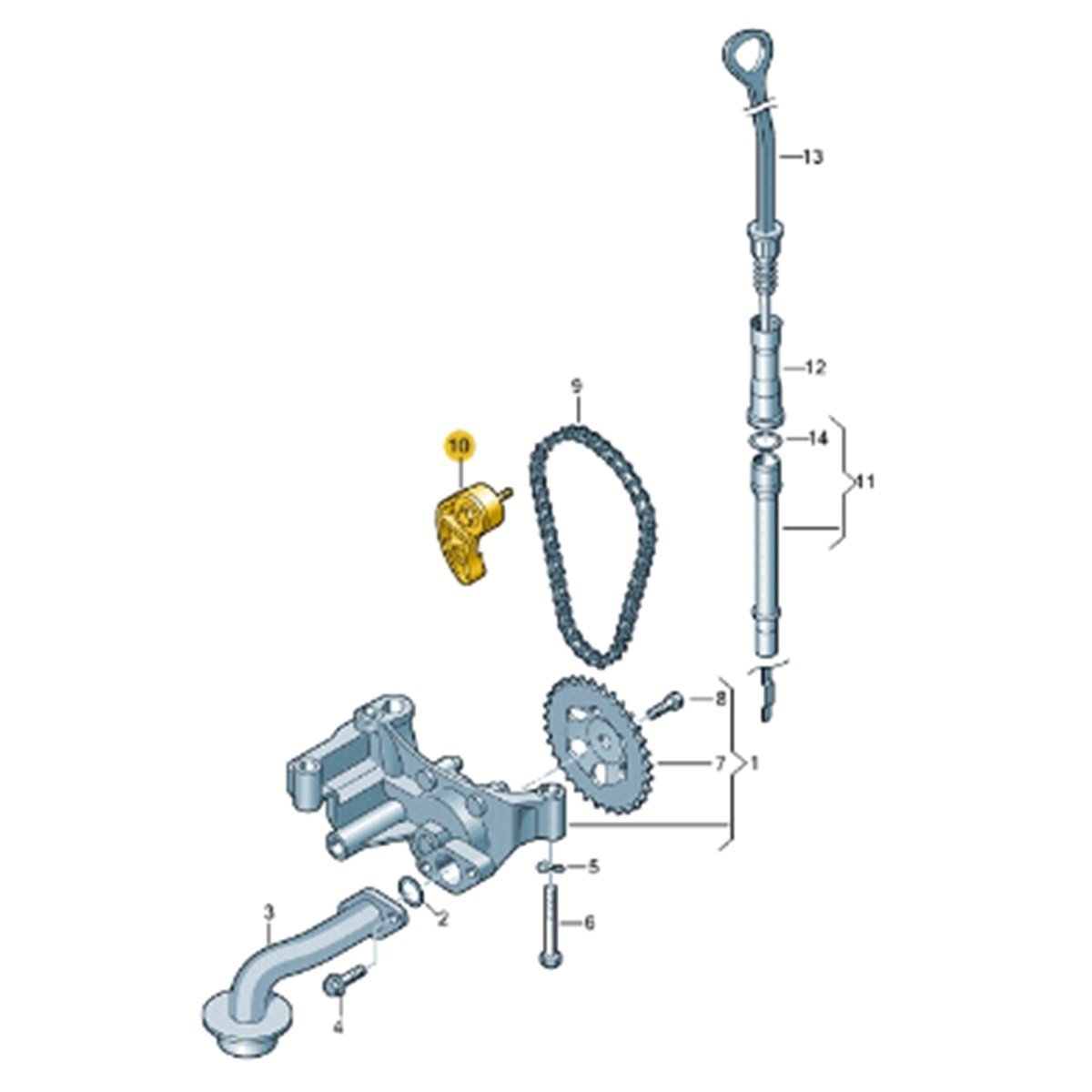 Tensionador Correia Bomba Óleo VW Golf Bora A3 A6 06A115130B - Imagem 4