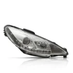 Farol Peugeot 206 2004 em diante Cromado Elétrico Duplo com LED Lado Direito