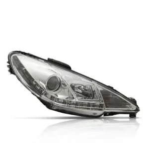 Farol Peugeot 206 2004 em diante Cromado Elétrico Duplo com LED Lado Direito