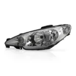 Farol Peugeot 206 2004 em diante Cromado Liso Duplo Lado Esquerdo