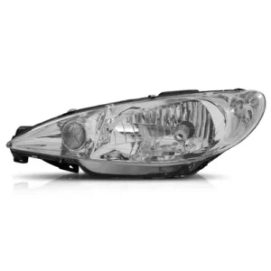Farol Peugeot 206 2004 em diante Cromado Liso Simples Lado Esquerdo