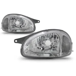 Farol Corsa 2001 em diante Mascara Cromada Carcaca Cinza (pc) Lado Direito