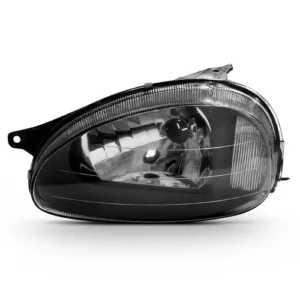 Farol Corsa 2001 em diante Mascara Cinza Carcaca Preta Lado Esquerdo