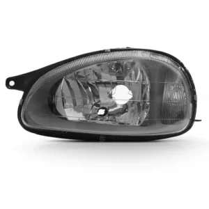 Farol Corsa 2001 em diante Mascara Cinza Carcaca Preta (pc) Lado Esquerdo