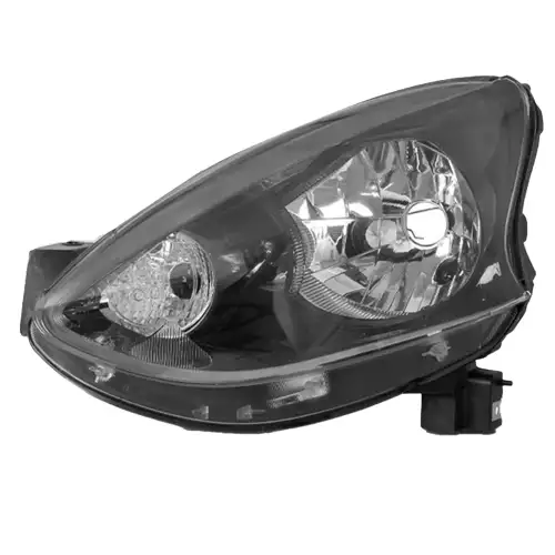 Farol March 2014 em diante Mascara Negra Defletor Preto Lado Esquerdo
