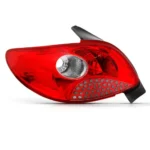 Lanterna Traseira Peugeot 207 2009 em diante Hatch Grade Vermelha Lado Esquerdo